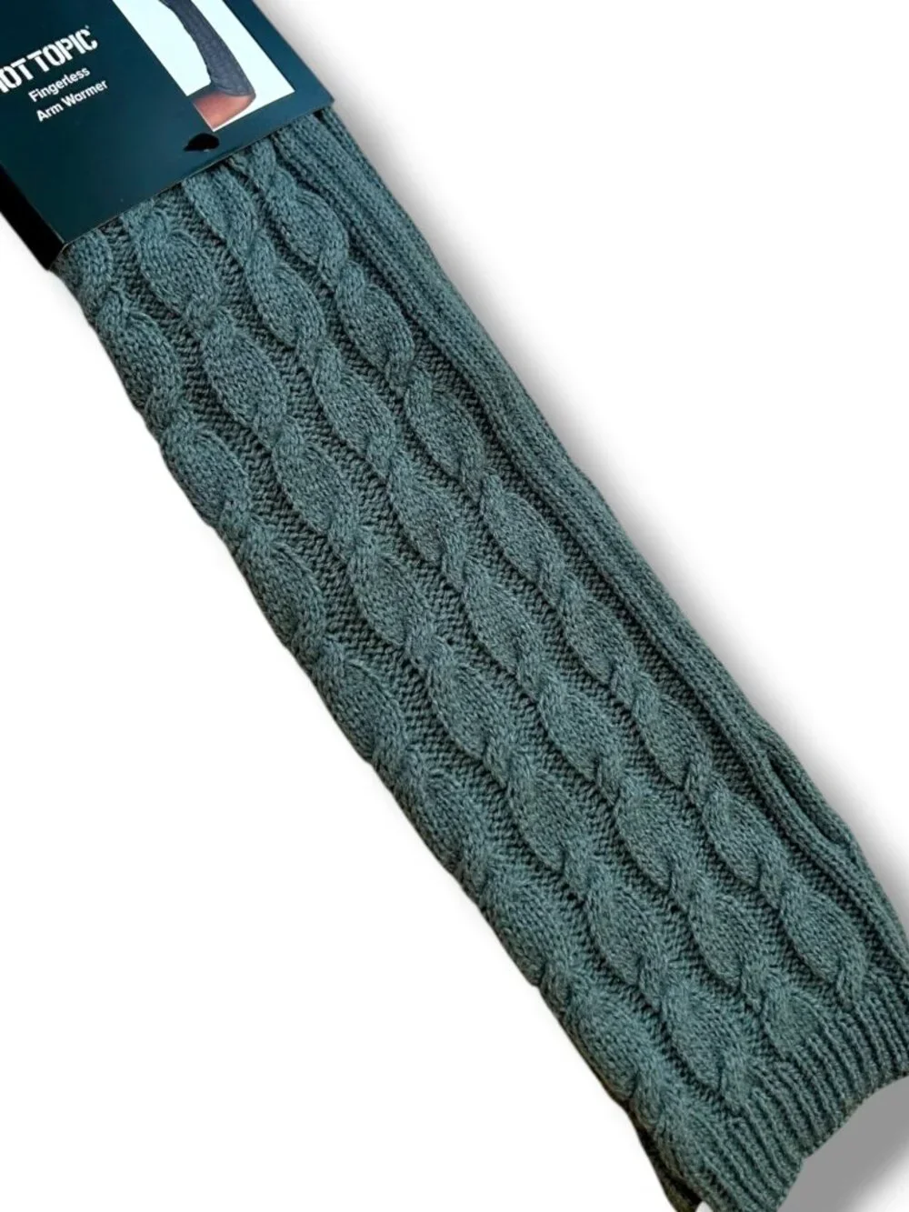 Hot Topic Grey Cable Knit Arm Warmers emo punk unisex